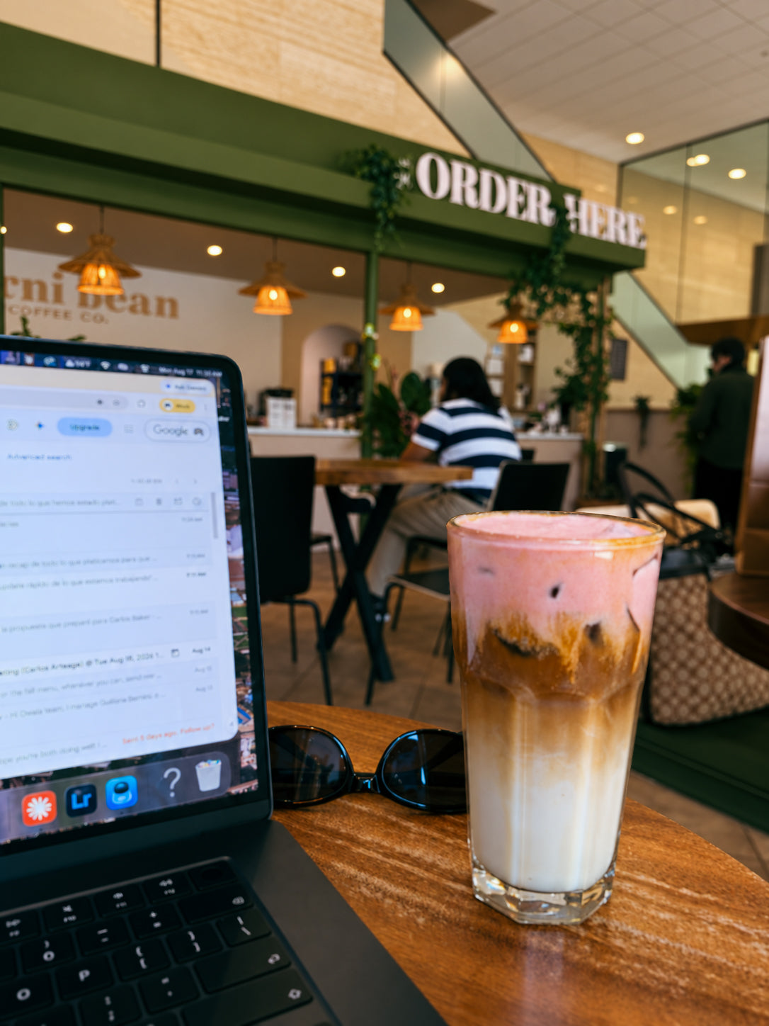 Laptop and latte at Berni Bean Downtown Dallas